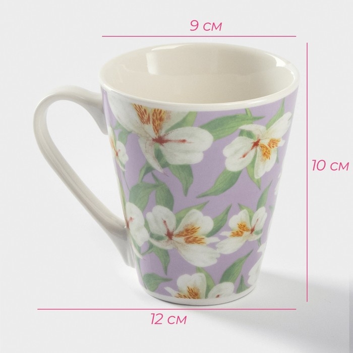Кружка фарфоровая Доляна &laquo;Весна&raquo;, 320 мл