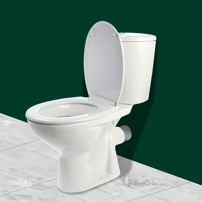 Унитаз компакт ЛЗСФ Унитаз компакт ЛЗСФ "Универсал NEW 90", нижняя подводка, прямой выпуск, сиденье,кнопка