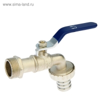 Кран водоразборный со штуцером ZEIN, 3/4", ручка, корпус цинк