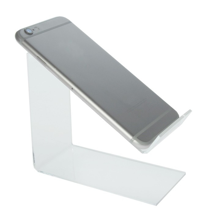 Подставка под телефон наклонная 5,5×13×11,5 см оргстекло 2 мм, В ЗАЩИТНОЙ ПЛЁНКЕ Подставка под телефон наклонная 5,5×13×11,5 см оргстекло 2 мм, В ЗАЩИТНОЙ ПЛЁНКЕ