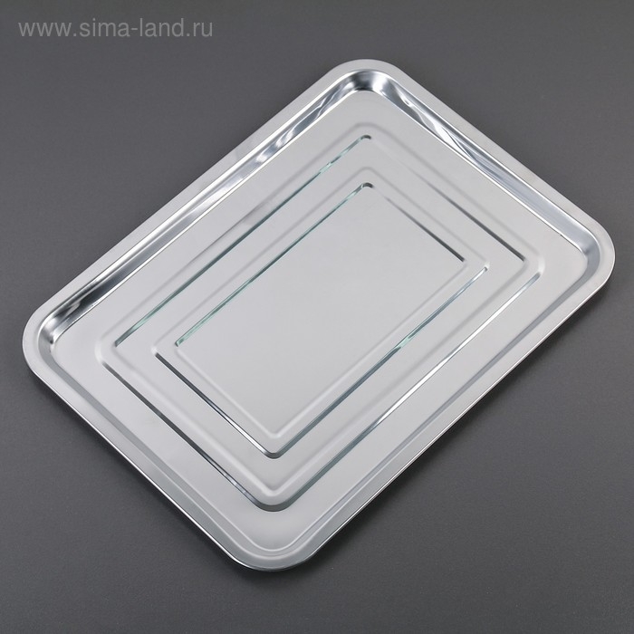 Противень из нержавеющей стали, 39,5×29,5 см, цвет хромированный Противень из нержавеющей стали, 39,5×29,5 см, цвет хромированный