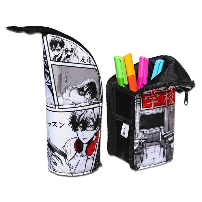 Пенал тубус-подставка, 85 х 210 х 65 мм, мягкий, тканевый, Calligrata, ПМО 12-20 Пенал тубус-подставка, 85 х 210 х 65 мм, мягкий, тканевый, Calligrata, ПМО 12-20 "Аниме"