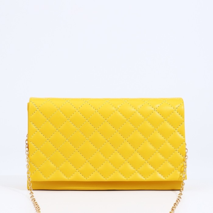 Сумка-клатч на магните, цвет жёлтый