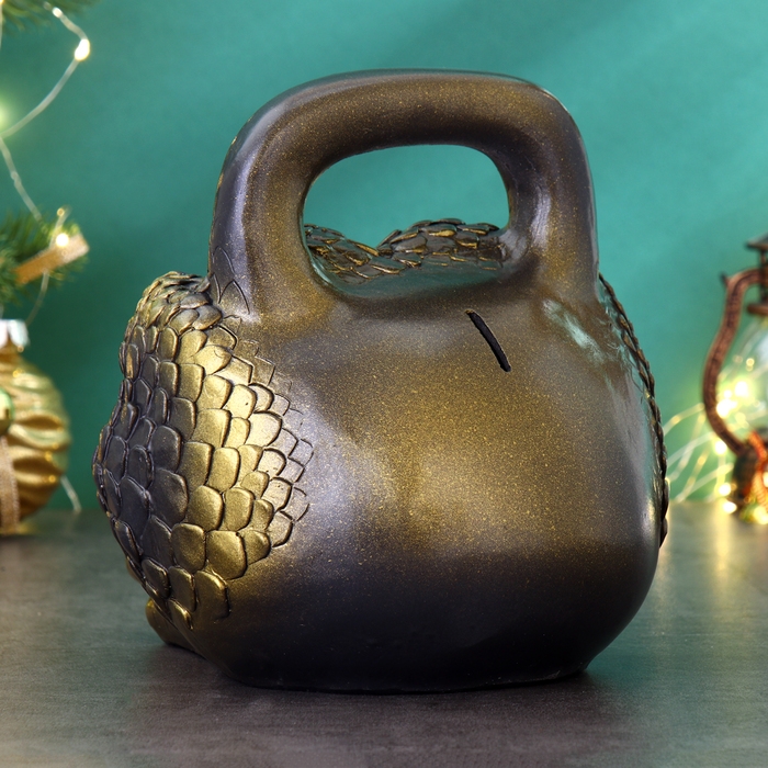 Копилка Копилка "Гиря Змея" черная-золото, 20см