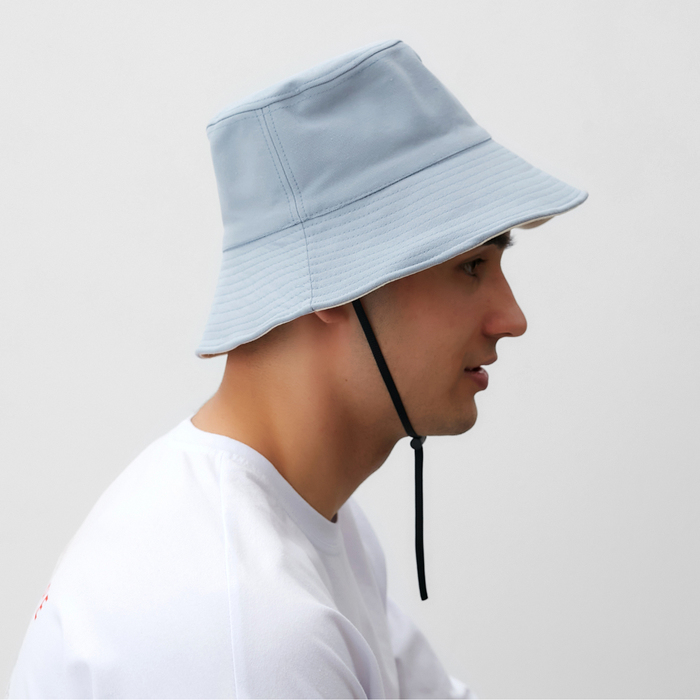 Панама двусторонняя MINAKU, цвет голубой/молочный, размер 56 Панама двусторонняя MINAKU, цвет голубой/молочный, размер 56
