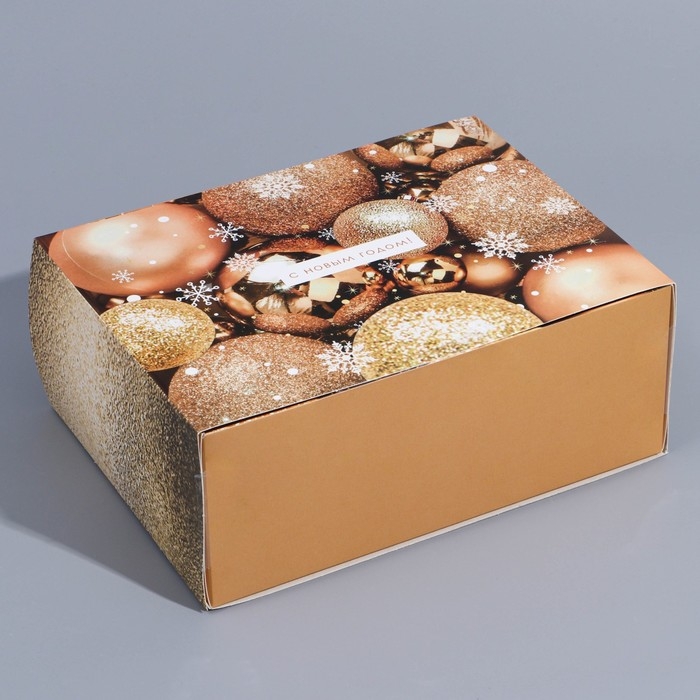 Подарочная коробка складная, новогодняя«Новогодние шары», 20 х 15 х 8 см, Новый год Подарочная коробка складная, новогодняя«Новогодние шары», 20 х 15 х 8 см, Новый год