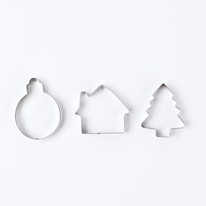 Новый год. Набор форм для печенья «Игрушки», 3 шт Новый год. Набор форм для печенья «Игрушки», 3 шт