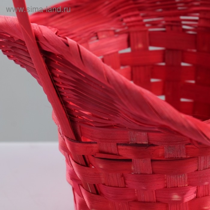 Корзина плетёная, бамбук, красная, (шляпка) Корзина плетёная, бамбук, красная, (шляпка)