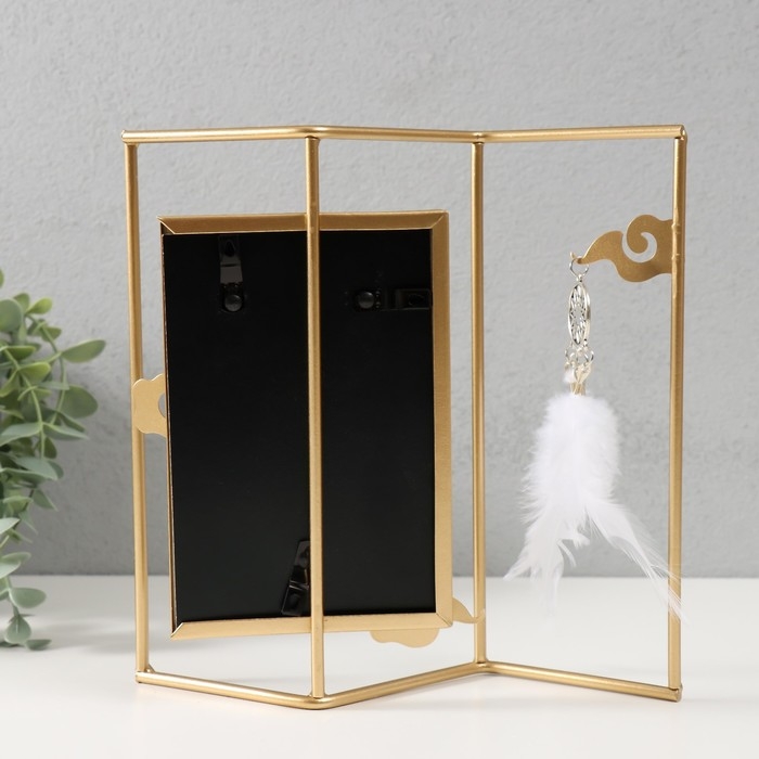 Фоторамка металл на 1 фото 10х15 см Фоторамка металл на 1 фото 10х15 см "Лофт.Дзен" золото 21,5х21,2х6 см