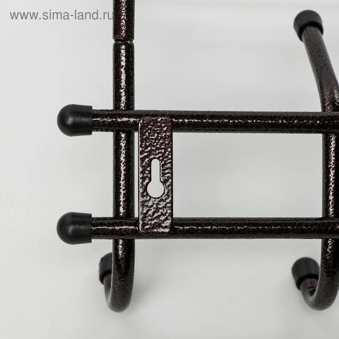 Вешалка настенная с полкой «Комфорт», 5 крючков, 41×20×10 см, цвет медный антик Вешалка настенная с полкой «Комфорт», 5 крючков, 41×20×10 см, цвет медный антик