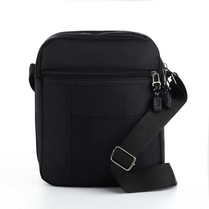 Сумка мужская на молниях, наружный карман, цвет чёрный Сумка мужская на молниях, наружный карман, цвет чёрный