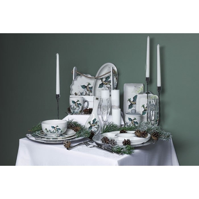 Блюдо сервировочное Доляна «Дракоша», 28×12×3,2 см, цвет белый Блюдо сервировочное Доляна «Дракоша», 28×12×3,2 см, цвет белый