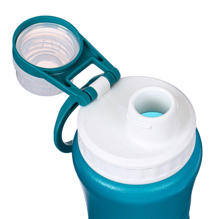 Бутылка для воды спортивная, 500 мл, 20.2 х 7.5 х 6.7 см, бирюзовая Бутылка для воды спортивная, 500 мл, 20.2 х 7.5 х 6.7 см, бирюзовая