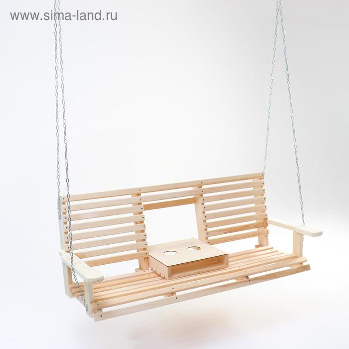 Скамейка-качель двухместная с выдвижным подлокотником подвесная Скамейка-качель двухместная с выдвижным подлокотником подвесная