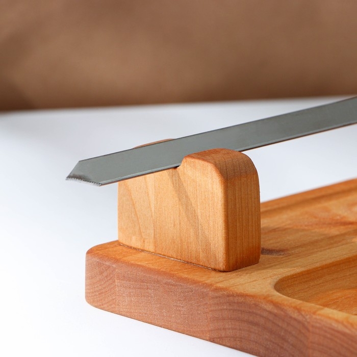 Доска для подачи, шампур металлический, соусник, 30×14 см, берёза, пропитано минеральным маслом Доска для подачи, шампур металлический, соусник, 30×14 см, берёза, пропитано минеральным маслом