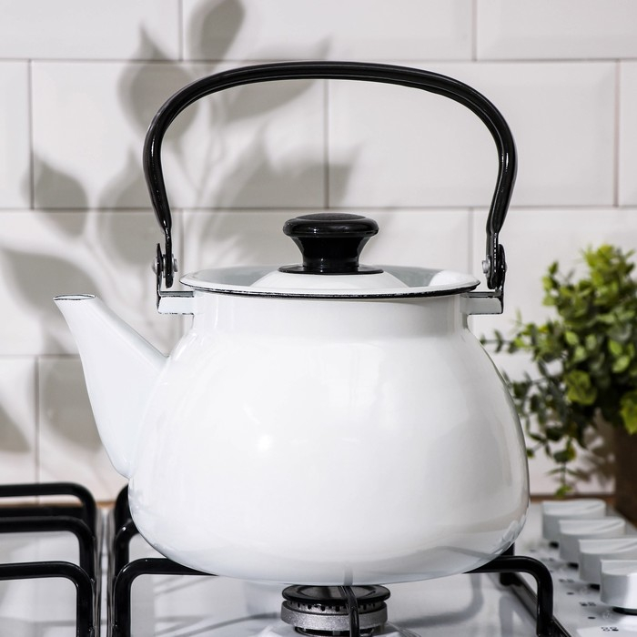 Чайник сферический без деколи, 3 л, индукция, цвет белый Чайник сферический без деколи, 3 л, индукция, цвет белый