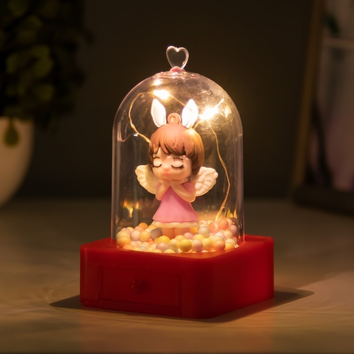 Ночник колба Ночник колба "Ангелочки" LED от батареек 3хLR1130 МИКС 7х7х11,5 см RISALUX