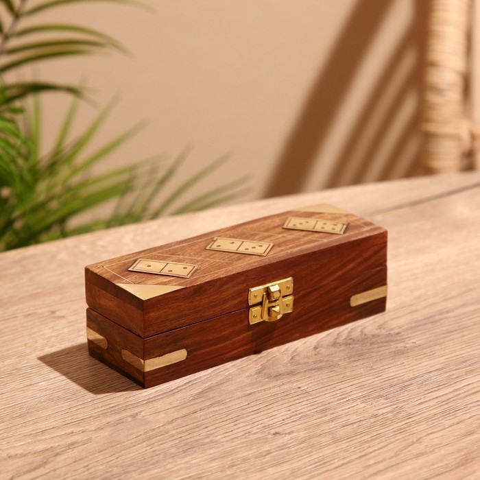 Игра настольная  Игра настольная "Домино" в шкатулке 17х6х5 см, дерево шишам