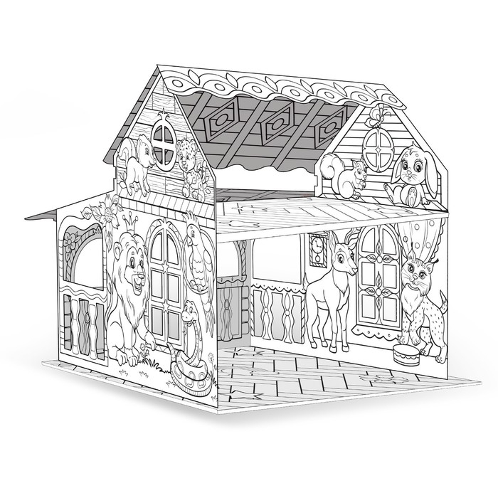 Набор для творчества &laquo;Домик-раскраска: Животный мир&raquo;, 8 деталей