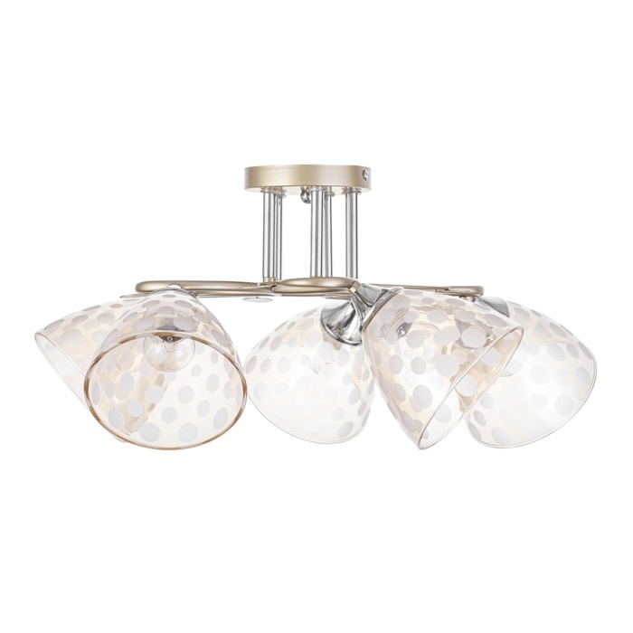 Светильник потолочный Соллар 60х60х26 , 5х60Вт Е27,Золото, хром Светильник потолочный Соллар 60х60х26 , 5х60Вт Е27,Золото, хром