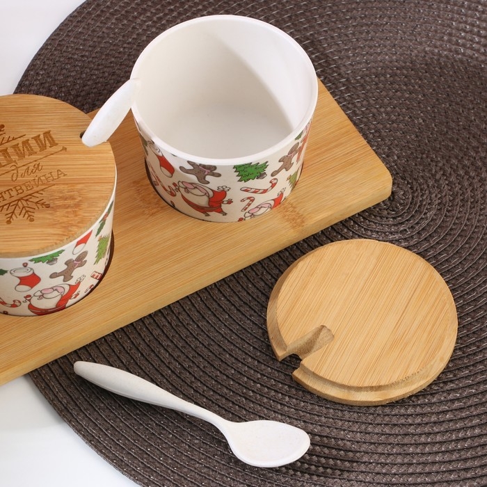 Новый год. Набор банок для хранения «Специи», 250 мл, 3 шт