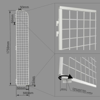 Стенка сетка боковая, 1750×400 мм, цвет белый