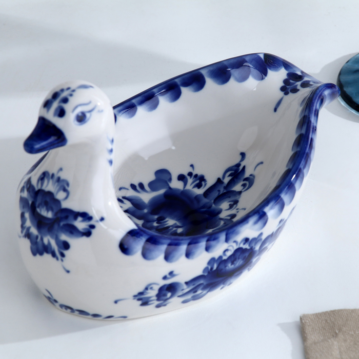 Подставка под половник «Уточка», 13х21 см, гжель Подставка под половник «Уточка», 13х21 см, гжель