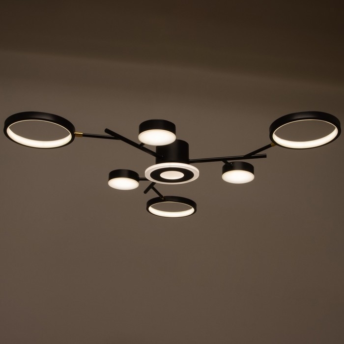 Люстра с ПДУ 2300/7BK LED 150Вт 3000-6000К черный 75х75х9 см BayerLux