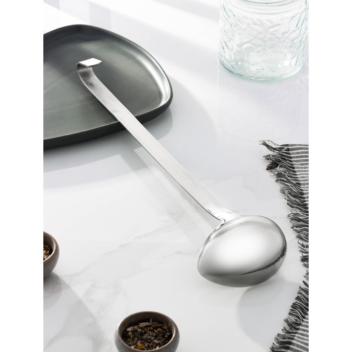 Ложка для соуса из нержавеющей стали Доляна «Индия», 90 мл, 42 см Ложка для соуса из нержавеющей стали Доляна «Индия», 90 мл, 42 см