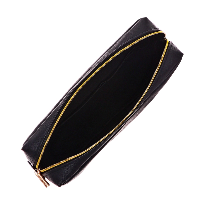 Пенал мягкий, 1 отделение, 90 х 200 х 50 см, объёмный, искусственная кожа, Calligrata Пенал мягкий, 1 отделение, 90 х 200 х 50 см, объёмный, искусственная кожа, Calligrata "Черно-золотой"
