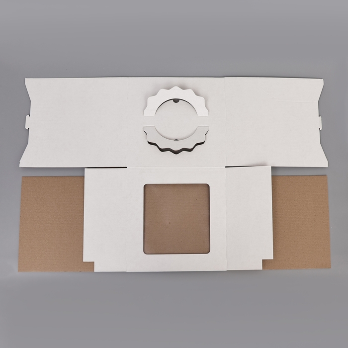 Кондитерская упаковка Кондитерская упаковка "Квадрат", 2 окна, белая, 26 х 26 х 28 см