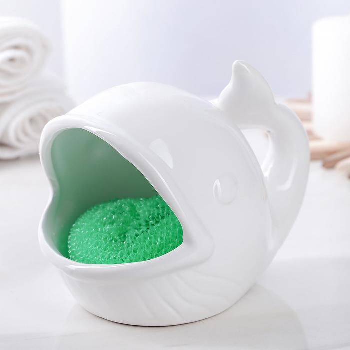 Подставка для губки «Кит», цвет белый Подставка для губки «Кит», цвет белый