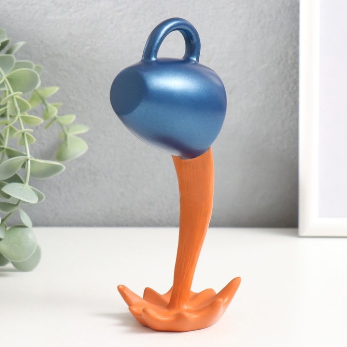 Сувенир полистоун  Сувенир полистоун "Синяя чашка жидкое золото - брызги" 15х5,5х8 см