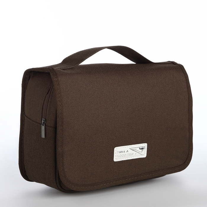 Косметичка на молнии, цвет коричневый Косметичка на молнии, цвет коричневый