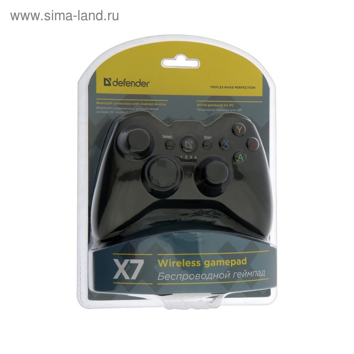 Геймпад Defender X7 USB, беспроводной, Bluetooth, Android, чёрный Геймпад Defender X7 USB, беспроводной, Bluetooth, Android, чёрный