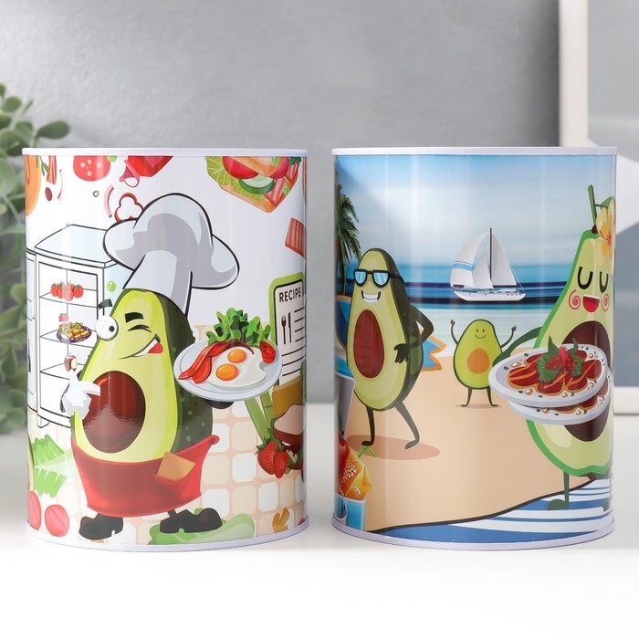 Копилка металл Копилка металл "Авокадо на отдыхе" МИКС 10х10х15 см