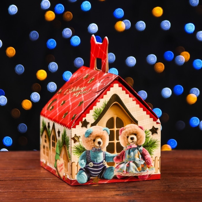 Подарочная коробка Подарочная коробка "Домик медвежат", 16 х 14 х 15,5 см