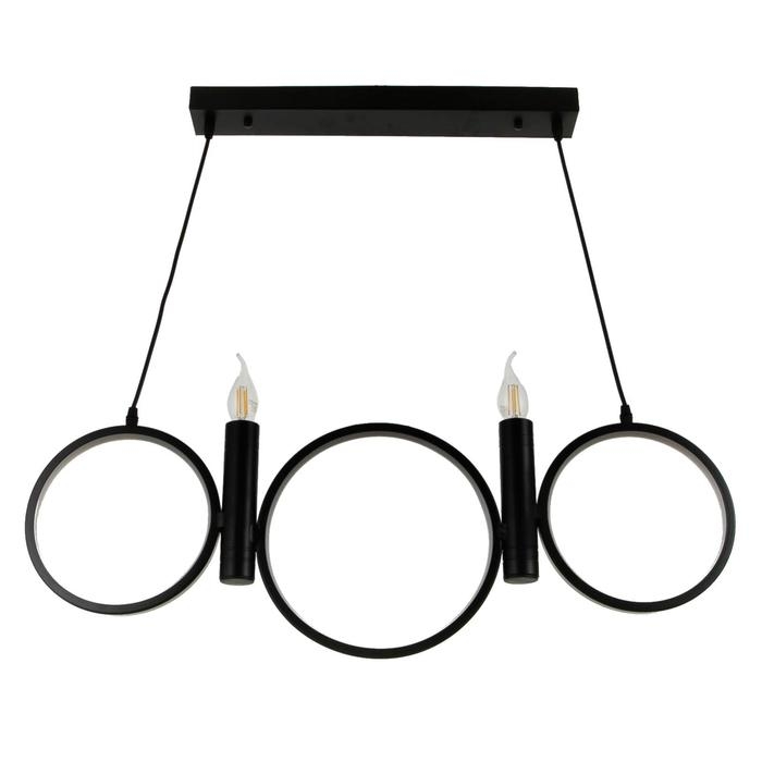 Люстра BayerLux 1603/5BK LED 45Вт 4000К+2х40Вт Е14 черный 80х30 см