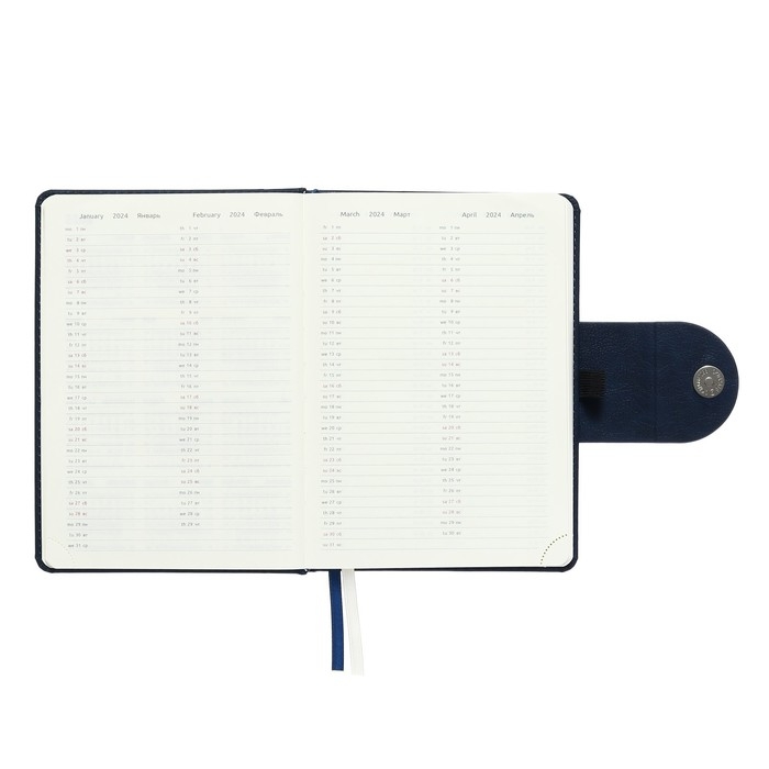 Ежедневник датированный 2024 A5 176 листов, deVENTE.Norwich, твёрдая обложка с поролоном из искусственной кожи, ляссе, кремовый блок 70 г/м2, синий Ежедневник датированный 2024 A5 176 листов, deVENTE.Norwich, твёрдая обложка с поролоном из искусственной кожи, ляссе, кремовый блок 70 г/м2, синий