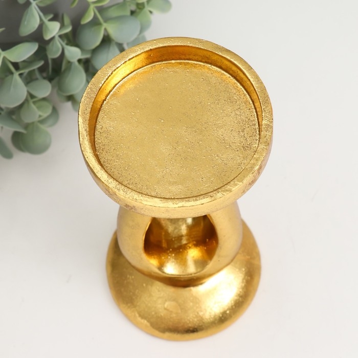 Подсвеник полистоун на 1 свечу  Подсвеник полистоун на 1 свечу "Капля" золото 10,5х10,5х20,5 см