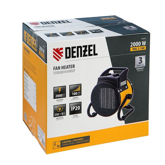 Тепловая пушка DENZEL DHC 2-100, керамический нагреватель, 0.025/1/2 кВт, 220 В Тепловая пушка DENZEL DHC 2-100, керамический нагреватель, 0.025/1/2 кВт, 220 В