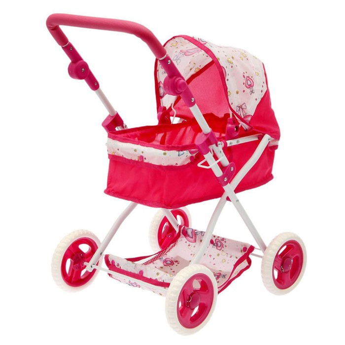 Коляска для кукол, с корзиной, зимняя, металлический каркас, МИКС Коляска для кукол, с корзиной, зимняя, металлический каркас, МИКС