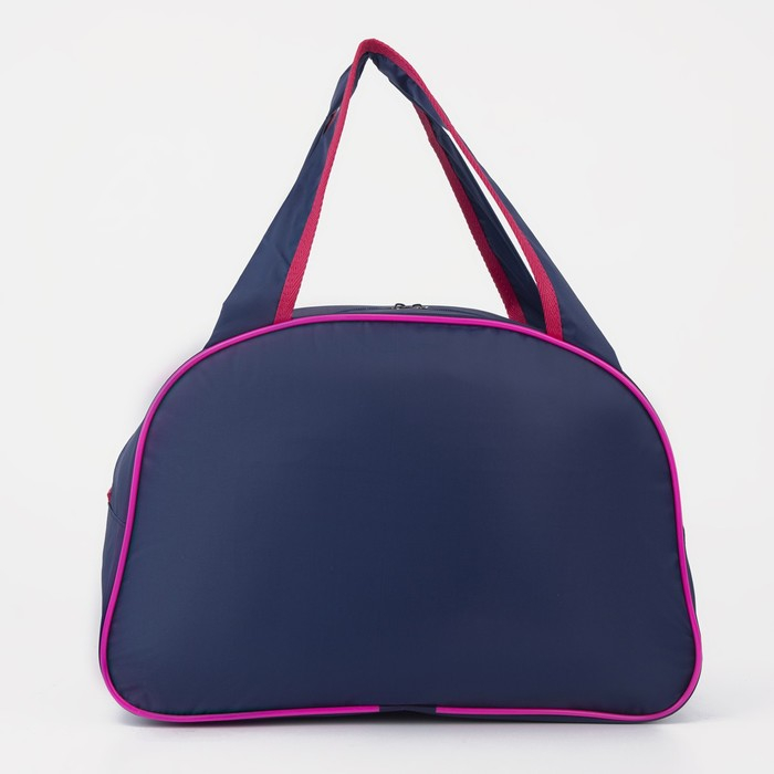 Сумка спортивная женская на молнии, средний размер, цвет синий/розовый