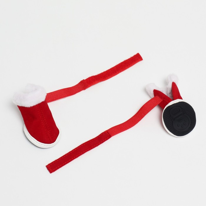 Ботинки Ботинки "Кристмес", набор 4 шт, размер 3 (подошва 5 х 4 см), красные