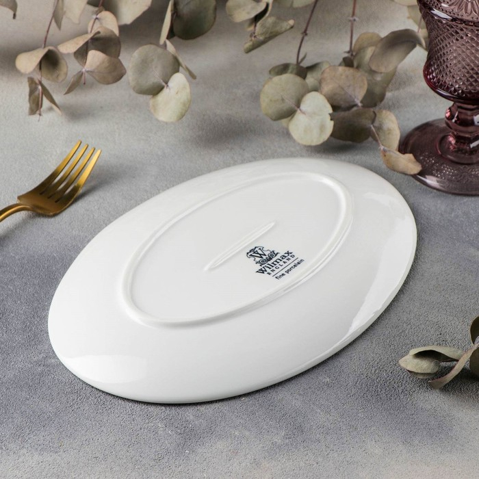 Блюдо фарфоровое овальное Wilmax Olivia, 25,5×17 см, цвет белый Блюдо фарфоровое овальное Wilmax Olivia, 25,5×17 см, цвет белый