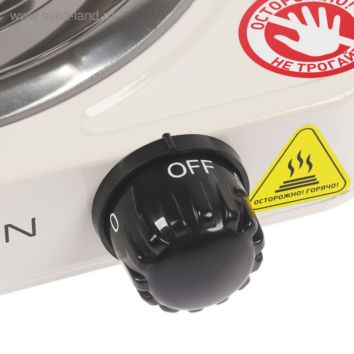 Плитка электрическая Luazon LHP-001, 1 конфорка, 1000 Вт, нагреватель спираль, белая Плитка электрическая Luazon LHP-001, 1 конфорка, 1000 Вт, нагреватель спираль, белая