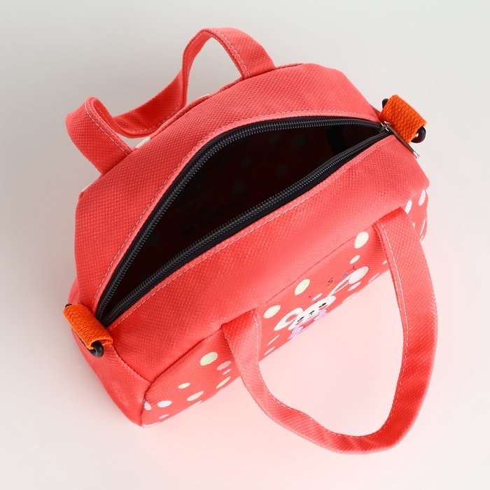 Сумка детская для девочки на молнии, регулируемый ремень, цвет коралловый Сумка детская для девочки на молнии, регулируемый ремень, цвет коралловый