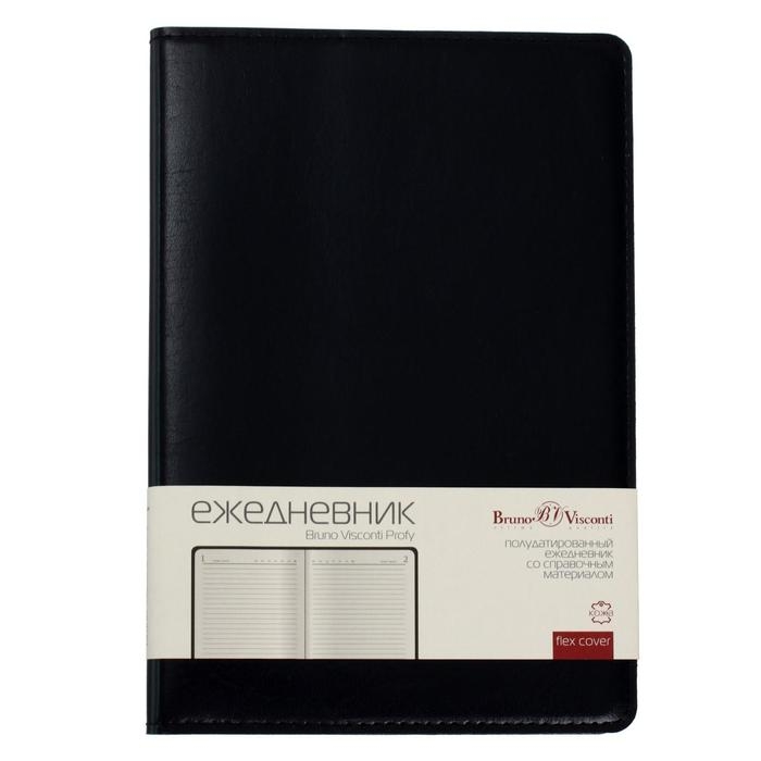 Ежедневник полудатированный А5, 208 листов Profy, рециклированная кожа, сменный блок, золотой срез, чёрный Ежедневник полудатированный А5, 208 листов Profy, рециклированная кожа, сменный блок, золотой срез, чёрный