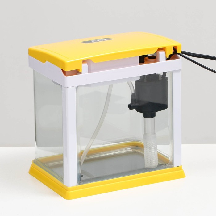 Аквариум SeaStar HX-180F в комплекте: LED-лампа, фильтр, 3,5 л, желтый Аквариум SeaStar HX-180F в комплекте: LED-лампа, фильтр, 3,5 л, желтый