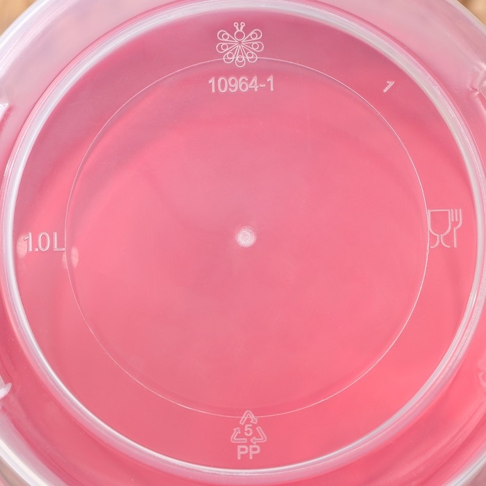 Набор контейнеров круглых с закручивающимися крышками, 2 шт: 500 мл, 1 л, прозрачные, крышки МИКС Набор контейнеров круглых с закручивающимися крышками, 2 шт: 500 мл, 1 л, прозрачные, крышки МИКС